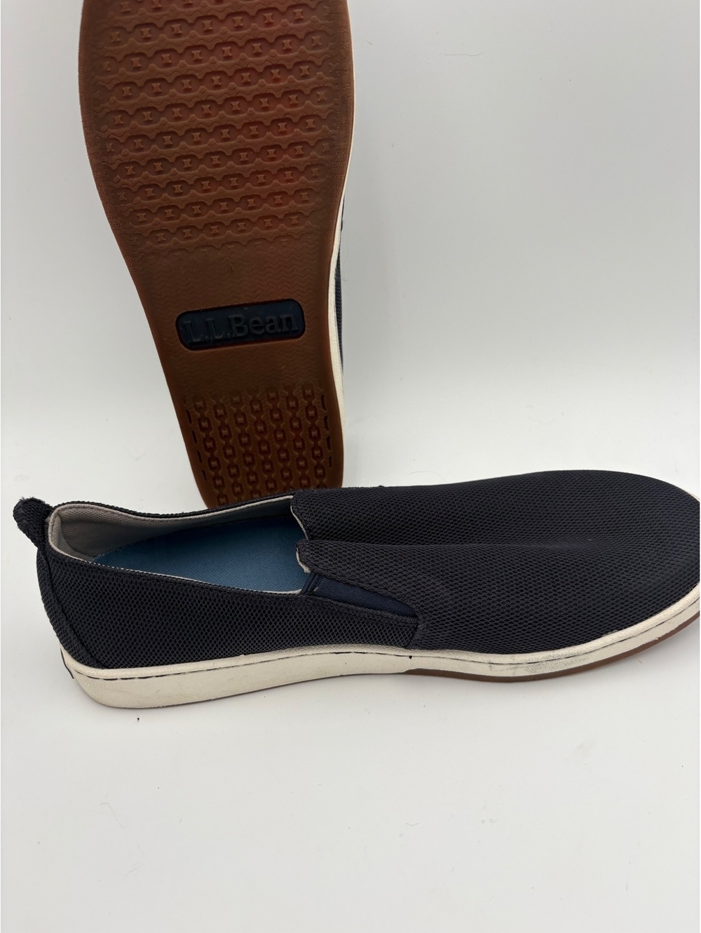 L.L.Bean Men's Size 10 Slip-On Casual Shoes Black Mesh Comfort Breathable